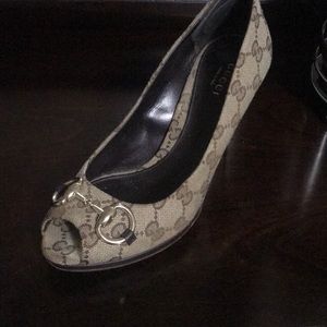 Authentic Guccissima Peep Toe Pumps.